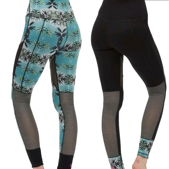 🌜Sweaty Betty Urdhva Reversible Palm Tree Print Leggings Small - Picture 1 of 8